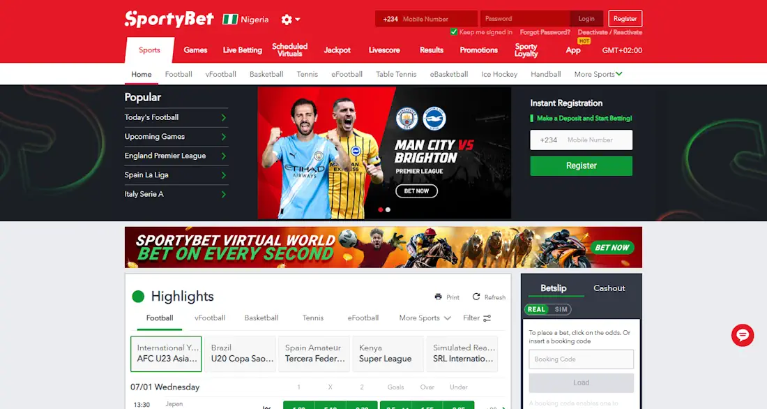 SportyBet Sportsbook and Casino Screenshot